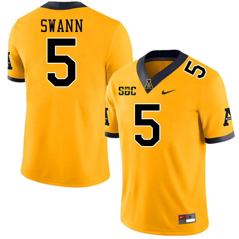 Appalachian State Mountaineers #5 AJ Swann College Football Jerseys-Gold